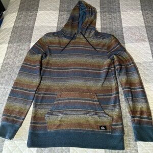 Quicksilver Great Otway Stripe Hoodie Men's Size Small Multi Color Pullover
